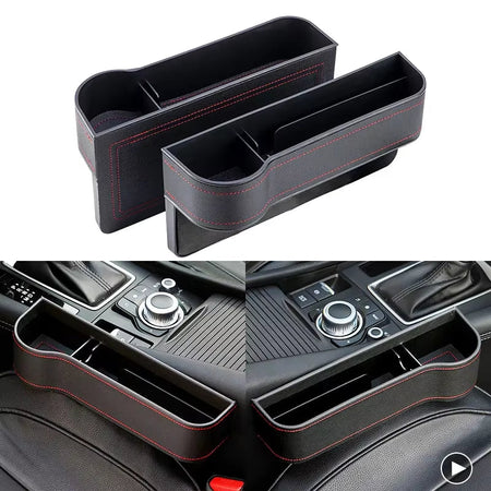 Leather Car Cup Holder Seat Organizer Holder Multifunctional Auto Seat Gap Storage Box Interior Supplies