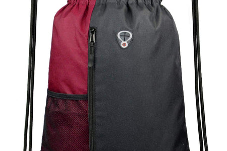 Drawstring Backpack Sports Gym Bag for Women Men Children Large Size with Zipper and Water Bottle Mesh Pockets