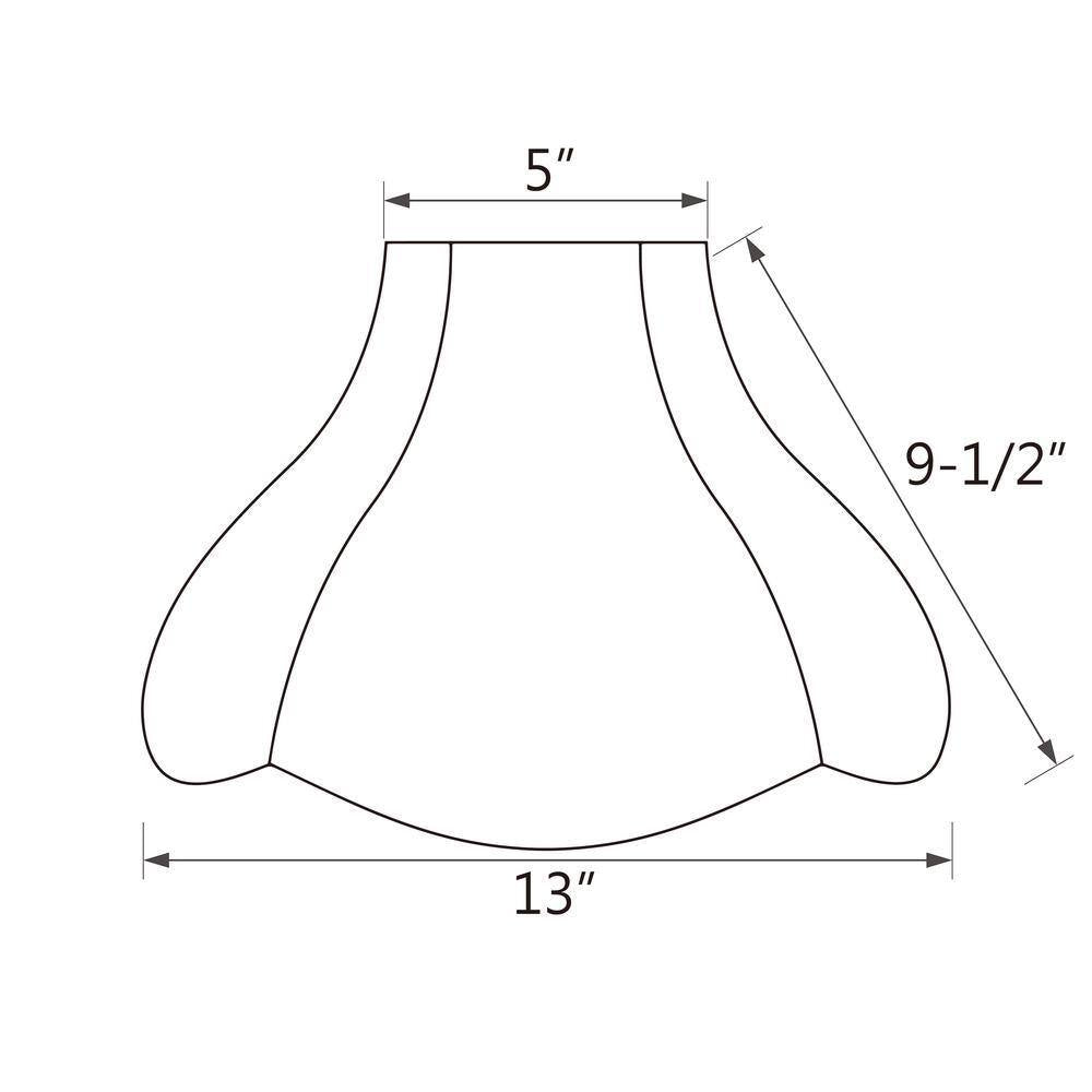 13 In. X 9.5 In. Ivory and Fringe Scallop Bell Lamp Shade