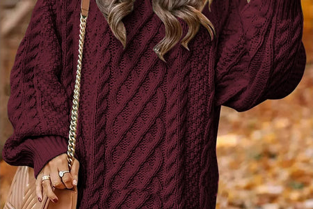 Oversized Sweaters for Women Cable Knit Chunky Pullover Sweater
