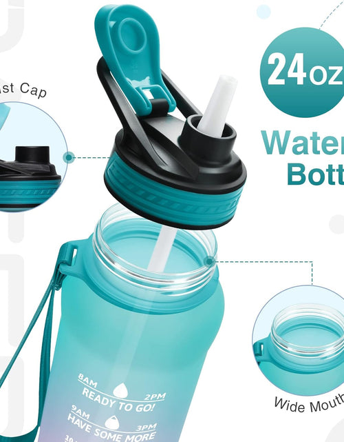 Load image into Gallery viewer, 24/32 Oz Motivational Water Bottle with Time to Drink, Removable Straw &amp; Time Marker, Tritan Bpa-Free, Flip Lid Fast Flow &amp; Leak Proof Water Jug for School, Office, Fitness, Outdoor Sports…
