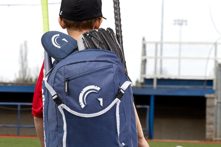 Backpack for Youth, Softball Bag for Girls, Durable Bat Bags Baseball Youth Boys and Girls, Tball Bag – Includes Hook to Hang on Fence - Navy/White