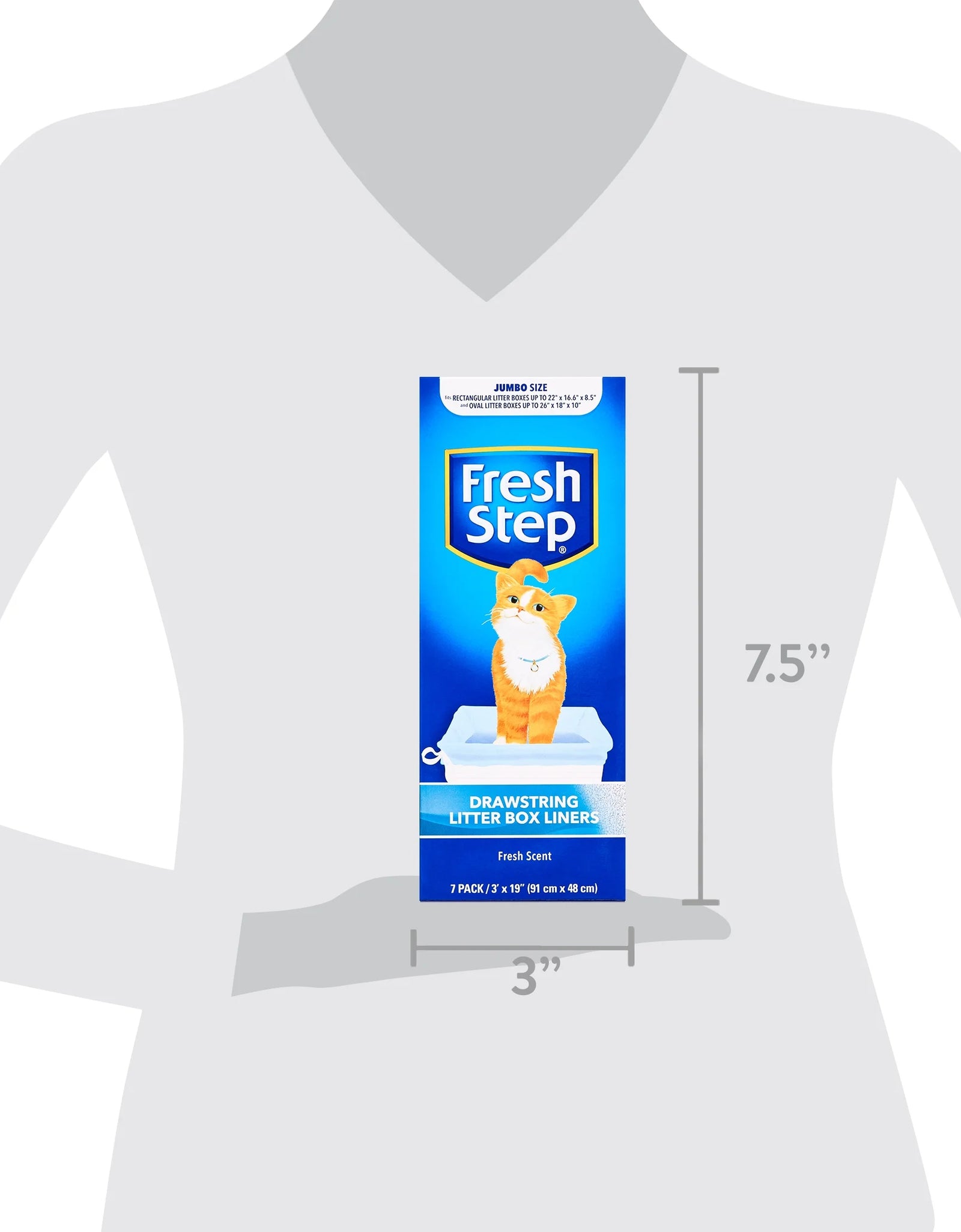 Forros De Caja De Arena Con Cordón, Tamaño Jumbo, 36" X 19" - Paquete De 7