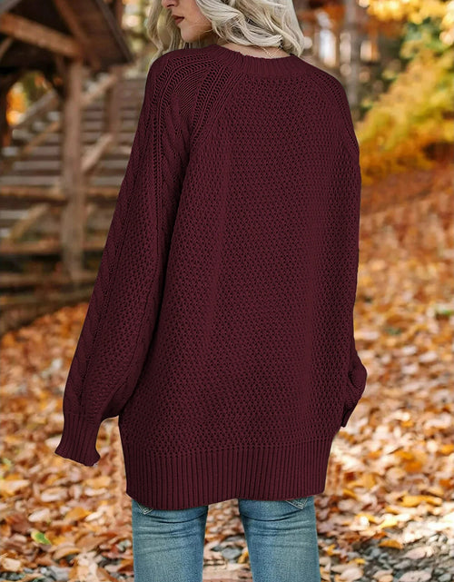 Load image into Gallery viewer, Oversized Sweaters for Women Cable Knit Chunky Pullover Sweater
