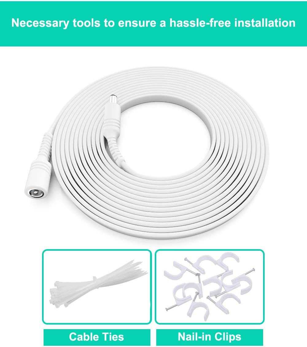 30Ft 12V DC Extension Cable 2Pack,Power Supply Extension Cord 2.1Mm X 5.5Mm 5521 12V DC Adapter Flat Female to Male Extender Wire for IP Network,Cctv Security Camera,Dvrs,5V,9V,24V,Volt,25