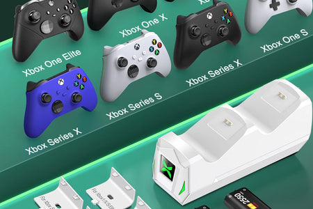 Xbox Controller Charger Station with 2 X5520Mwh Rechargeable Battery Pack for Xbox Series X|S, Xbox One, One S, One X & Elite Controllers