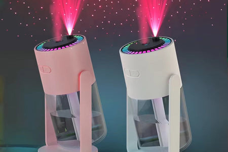 280Ml Air Humidifier Desktop Humidifier with Projector & Light Adjustable Angle Cool Mist Humidifier Auto off for Home Office