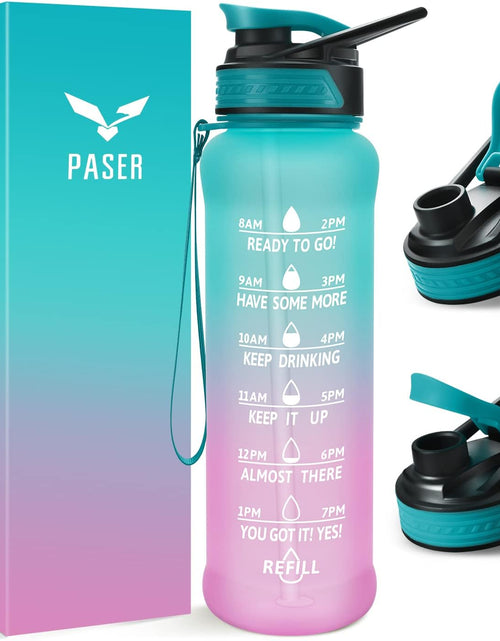 Load image into Gallery viewer, 24/32 Oz Motivational Water Bottle with Time to Drink, Removable Straw &amp; Time Marker, Tritan Bpa-Free, Flip Lid Fast Flow &amp; Leak Proof Water Jug for School, Office, Fitness, Outdoor Sports…
