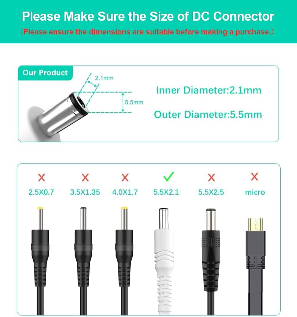30Ft 12V DC Extension Cable 2Pack,Power Supply Extension Cord 2.1Mm X 5.5Mm 5521 12V DC Adapter Flat Female to Male Extender Wire for IP Network,Cctv Security Camera,Dvrs,5V,9V,24V,Volt,25