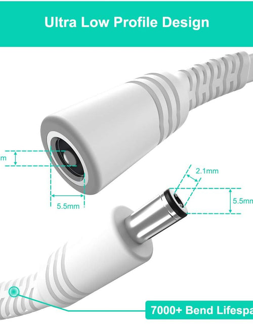 Load image into Gallery viewer, 30Ft 12V DC Extension Cable 2Pack,Power Supply Extension Cord 2.1Mm X 5.5Mm 5521 12V DC Adapter Flat Female to Male Extender Wire for IP Network,Cctv Security Camera,Dvrs,5V,9V,24V,Volt,25
