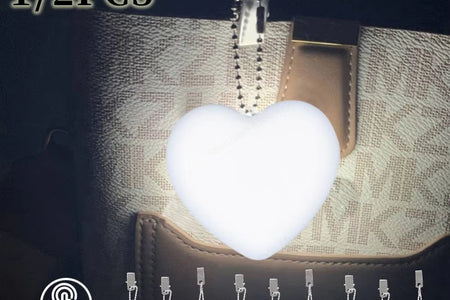 1/2/3PCS Purse Heart LED Light Handbag Lamp Automatic Motion Activated Purse Heart Shaped Light for Women Bah Purse Charm