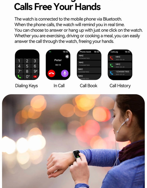 Load image into Gallery viewer, Smartwatch for Women, 1.75“ Smart Watch for Android/Iphone, Make/Receive Calls/Message Alerts/Ip67 Waterproof Outdoor Fitness Tracker Smartwatch (Pink)
