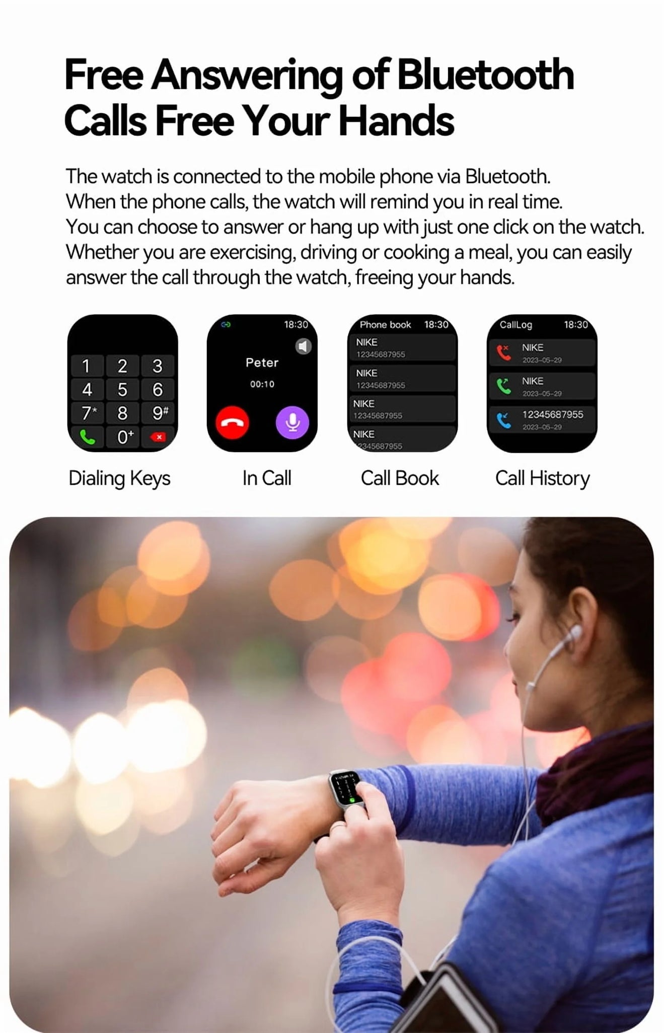 Smartwatch for Women, 1.75“ Smart Watch for Android/Iphone, Make/Receive Calls/Message Alerts/Ip67 Waterproof Outdoor Fitness Tracker Smartwatch (Pink)