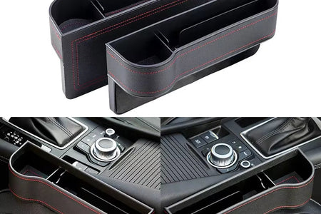 Leather Car Cup Holder Seat Organizer Holder Multifunctional Auto Seat Gap Storage Box Interior Supplies