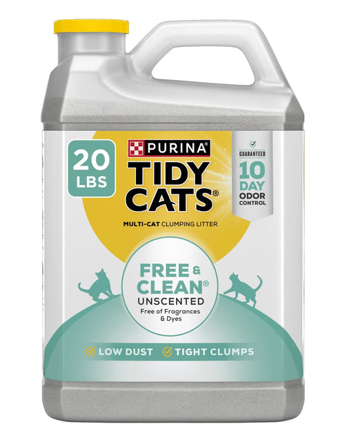 Load image into Gallery viewer, Purina  Free and Clean Clumping Cat Litter, Unscented, 20 Lb Jug
