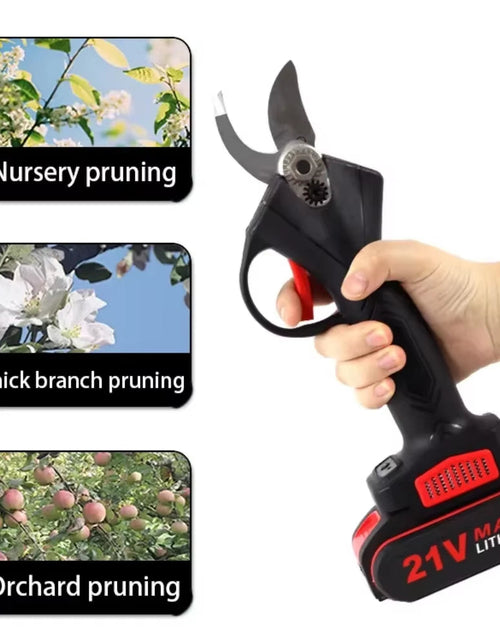 Load image into Gallery viewer, 21V 30Mm Cordless Electric Pruner Pruning Shears Efficient Fruit Tree Bonsai Pruning Branches Cutter Landscaping Power Tool
