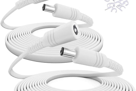 30Ft 12V DC Extension Cable 2Pack,Power Supply Extension Cord 2.1Mm X 5.5Mm 5521 12V DC Adapter Flat Female to Male Extender Wire for IP Network,Cctv Security Camera,Dvrs,5V,9V,24V,Volt,25