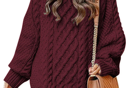 Oversized Sweaters for Women Cable Knit Chunky Pullover Sweater