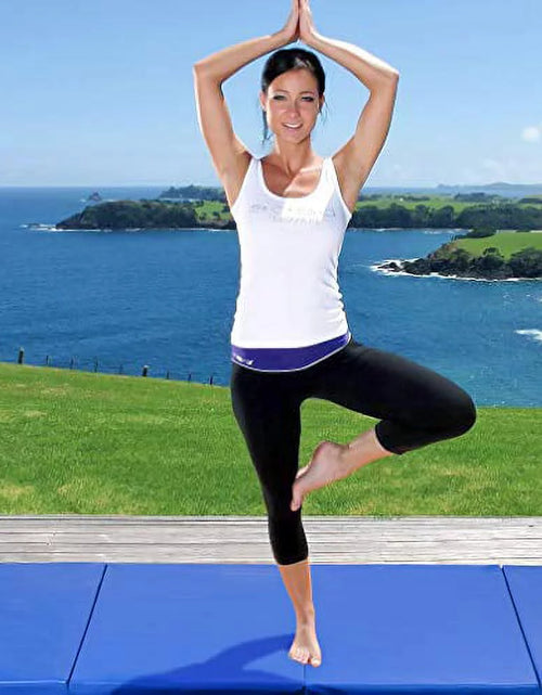 Load image into Gallery viewer, 4'X8'X2" New Folding Panel Gymnastics Mat, Perfect for Indoor/Outdoor Exercise(Blue)
