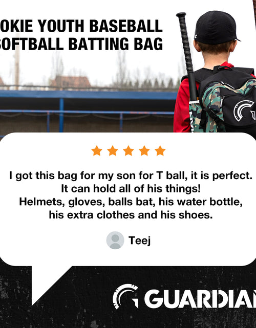 Load image into Gallery viewer, Backpack for Youth, Softball Bag for Girls, Durable Bat Bags Baseball Youth Boys and Girls, Tball Bag – Includes Hook to Hang on Fence - Navy/White
