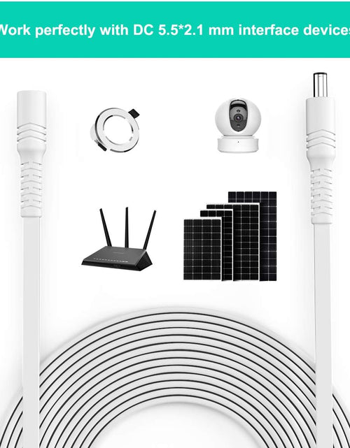 Load image into Gallery viewer, 30Ft 12V DC Extension Cable 2Pack,Power Supply Extension Cord 2.1Mm X 5.5Mm 5521 12V DC Adapter Flat Female to Male Extender Wire for IP Network,Cctv Security Camera,Dvrs,5V,9V,24V,Volt,25
